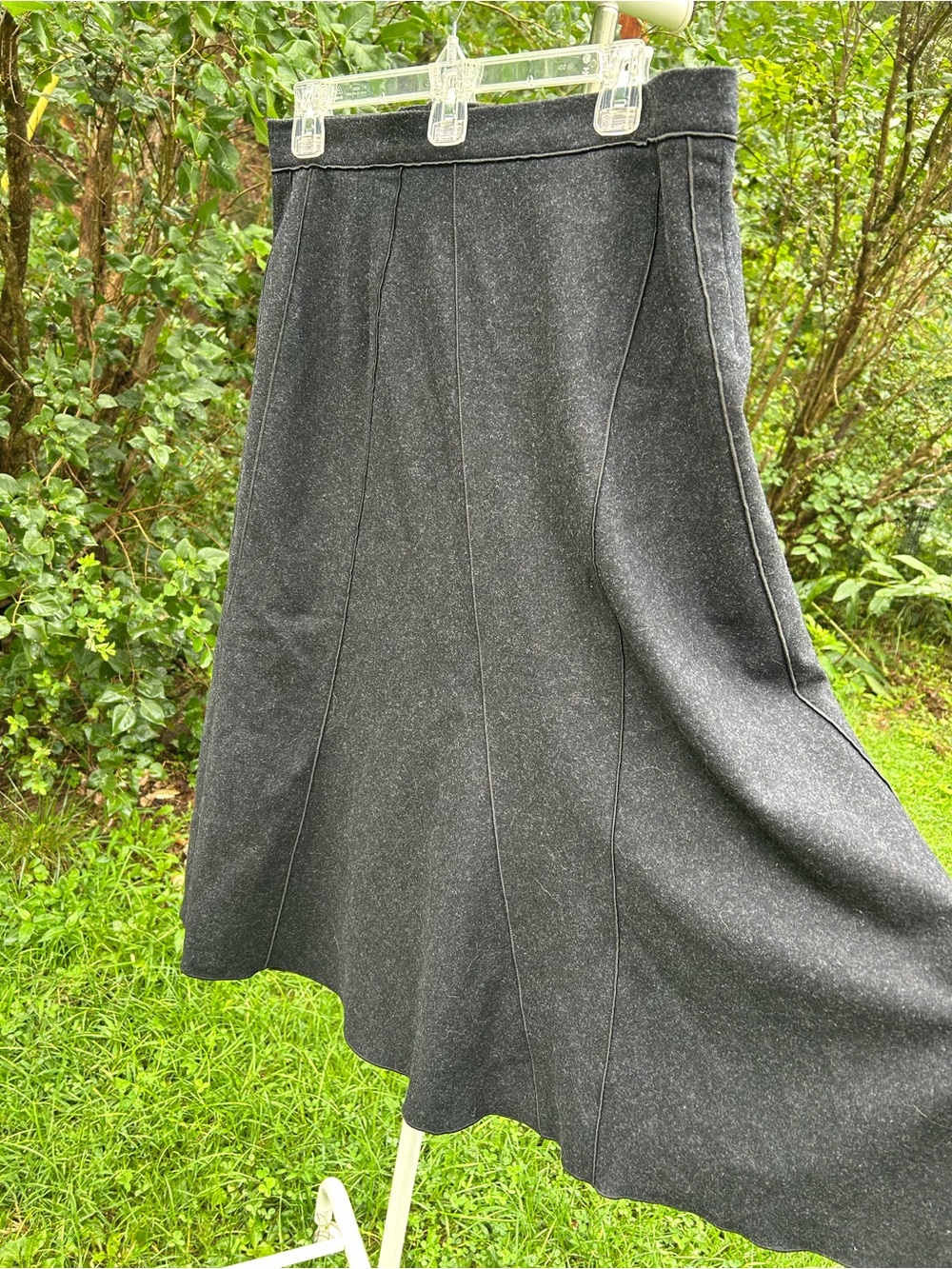 HARVE BENARD Women's Heavyweight 55% Wool A-line Skirt Black Size 14